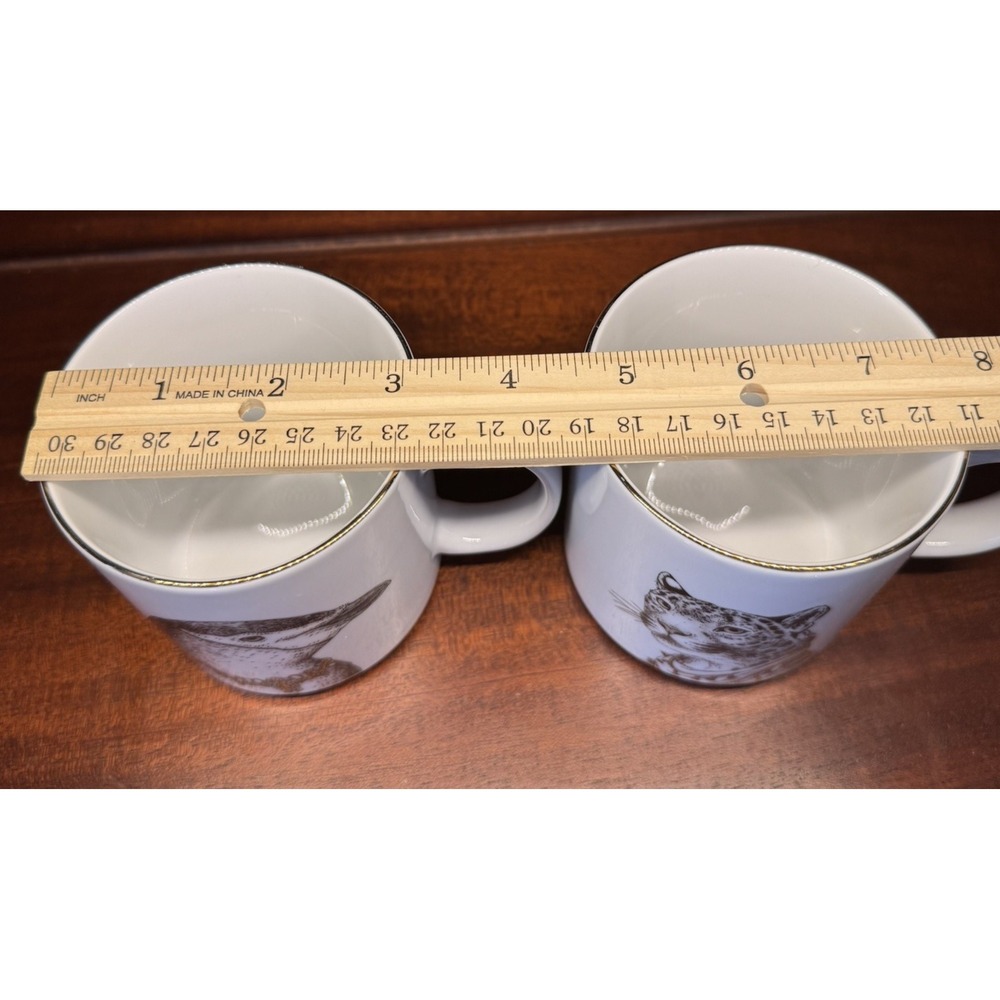 West Elm Black White Animal Mug Set Penguin Leopard Porcelain Coffee Cups - Picture 8 of 10